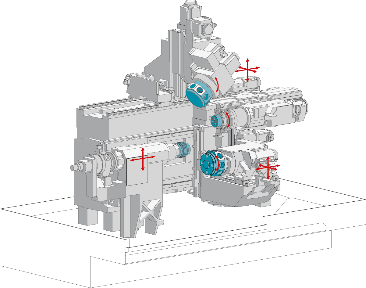 Technical drawing of the complex TRAUB TNK40-8B Technical drawing of the complex TRAUB TNK40-8B